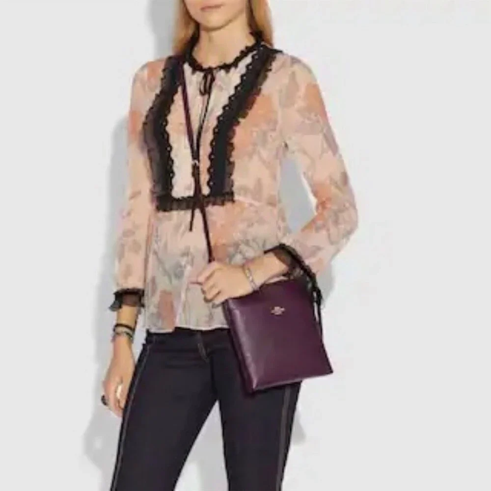 Coach Oxblood Kitt Messenger Crossbody Bag With Gold Hardware